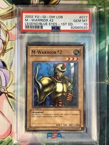 Yu-Gi-Oh Legend Blue Eyes 1st Edition M-Warrior #2 LOB-077 PSA 10 GEM MINT - Picture 1 of 2