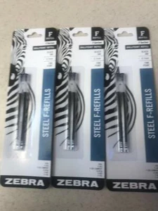 6 RECARGAS PARA BOLÍGRAFOS ZEBRA F-301, F-402, F-701 TINTA NEGRA PUNTA FINA - Imagen 1 de 2