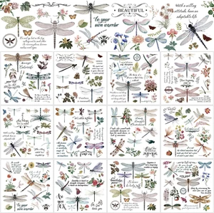 12 Sheets Rub on Transfers for Crafts and Furniture Rub on Transfer Stickers Dec - Picture 1 of 6