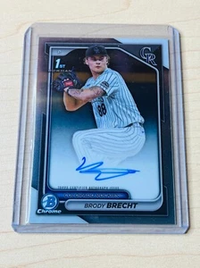 Brody Brecht Bowman Draft 2024 #CPA-BBR 1st Chrome Prospects en tarjeta automática - Imagen 1 de 2