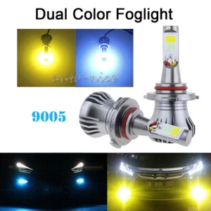 2x COB 9005 Proyector Azul Hielo + Ámbar LED Luz de Correr Diurna Bombilla de Conducción - Imagen 1 de 12