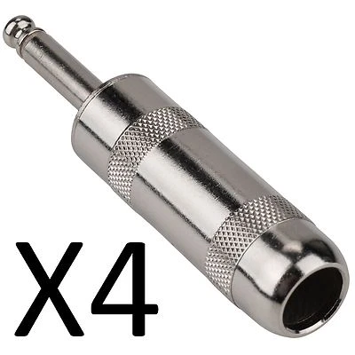 Lot of 4 Switchcraft 184L Large 1/4" Jumbo Mono Speaker Cable Plug, Solder Lugs