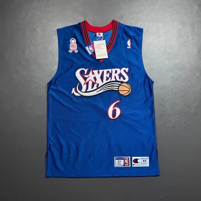 100% Authentic Allen Iverson Dr. J Tribute Vintage Champion 76ers Jersey 44 L - Image 1 of 4