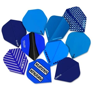 Blue Darts Flights ( 10 Sets ) Standard Shape Assorted Mixed Brands - Picture 1 of 1