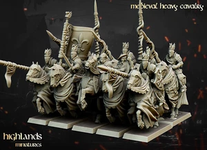 Caballeros de caballería pesada, caballero montado medieval, juegos de guerra fantasía RPG miniatura - Imagen 1 de 9