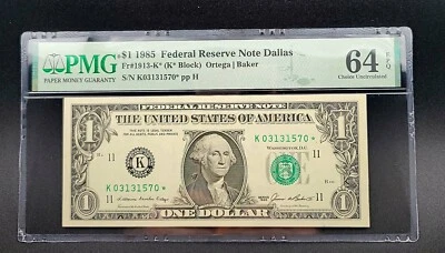 1985 $1 Federal Res. STAR Note Dallas Fr1913-K* 64 EPQ Choice Unc. - Image 1 of 2