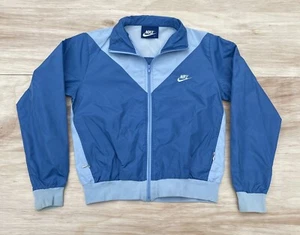 Giacca a vento Nike vintage pista full zip donna blu taglia large L retrò - Foto 1 di 5