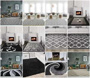 Grey Silver Small Large Rugs Big Huge Size Floor Carpet Rug Mat - Picture 1 of 55