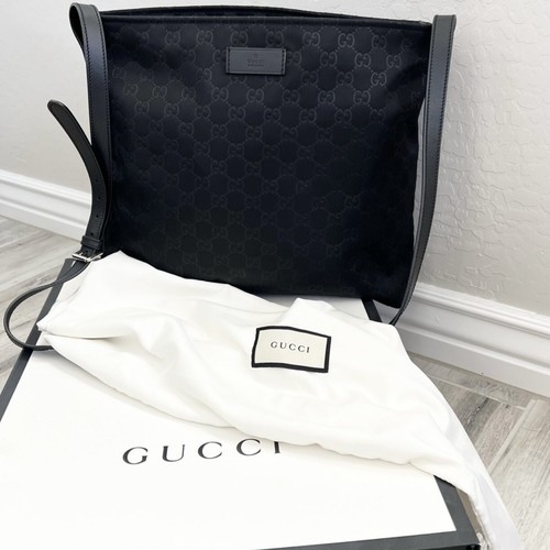 Gucci Borsa Messenger Nera Guccissima Nylon