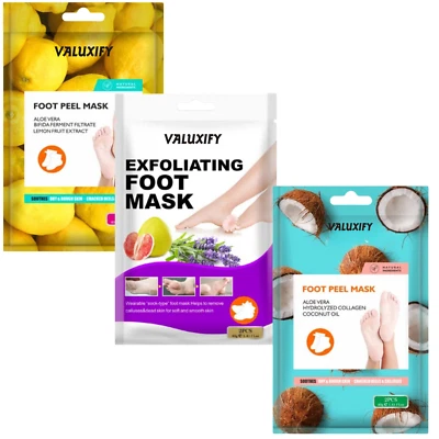 VALUXIFY Exfoliating Foot Peeling Sock Mask Moisturising Soft Feet Removes Dead Skin