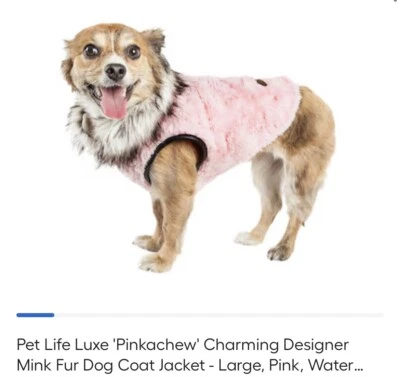 Pet Life Luxe Grande "Pinkachew" Encantador Diseñador Piel Sintética Perro Abrigo Chaqueta Rosa Foto 1 de 4