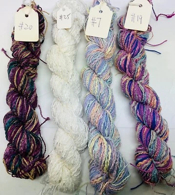 Lucci Yarns Tahiti Lot of 4 Samples Viscose/Wool/Cotton New No Labels #11 - Image 1 of 4