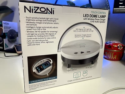 LED dome Lamp w/ wireless phone charger & HD Audio Speaker - Image 1 of 4
