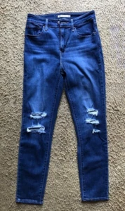 Levis 721 High Rise Skinny Jeans Women's 27 Blue Denim Stretch - Picture 1 of 6