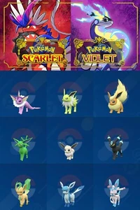 Any/ALL Shiny 6IV XXXL Jumbo EV Trained Eeveelutions Pokemon Scarlet/Violet Home - Picture 1 of 12