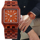 Mens Wooden Watches Date Diaplay Full Wood Bracelet Wristwatch Gift Xmas Watch