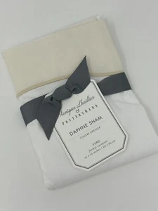 Pottery Barn Monique Lhuillier Daphne Euro Sham Cream Blush 26x26 NWT - Picture 1 of 3