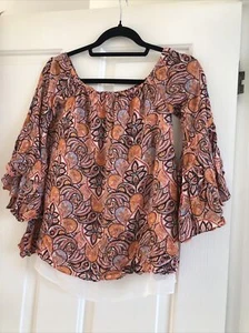 top long sleeve paisley Sportsgirl size S - Picture 1 of 4