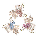  3 Pcs Wedding Hair Comb Bride Accessories Pearl Crystal The Flowers
