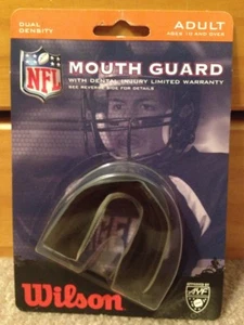 Wilson NFL Adult (Ages 10+) Black Mouth Guard W/ Dental Injury Ltd. Warranty NEW - Picture 1 of 10