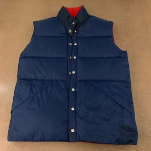 Alexander's Men's Size XL Red/Navy Reversible Down Filled Snap Front Vest - Picture 1 of 10