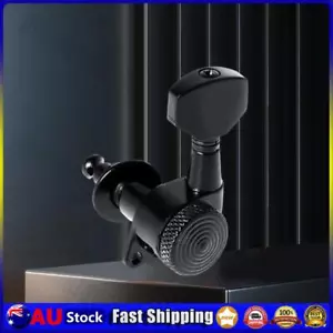Guitar String Peg Locking Tuners Tuning Pegs Machine Heads Black 6R Inline - Picture 1 of 10