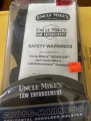 NUEVO Uncle Mike’s 4” REVÓLVER Arnés Cruzado Horizontal Hombro Funda 2 (U) Foto 1 de 4