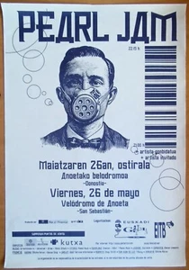 Pearl Jam Binaural Tour ORIGINAL 2000 Spanish Huge CONCERT POSTER San Sebastian - Picture 1 of 1