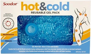 LARGE Reusable Heat & Ice Gel Pack - Microwavable with Gel Beads and Ultra Soft - Picture 1 of 12