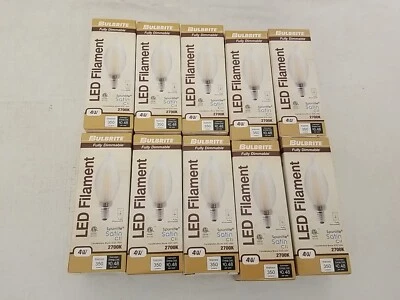 10 Pack Bulbrite 776590 LED Filament Dimmable Light CCT 2700 with a E12 Base - Image 1 of 4
