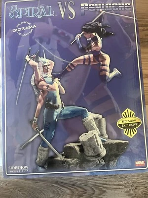 Sideshow Collectibles Spiral Vs Psylocke Exclusive Diorama Statue Marvel NEW - Image 1 of 4