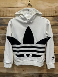Adidas Originals Big Kids Unisex Big Trefoil Hoodie - S, White (FS1858) SH(S66T) - Picture 1 of 2