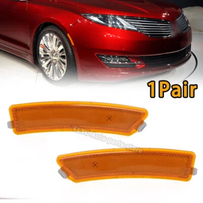 LH&RH Front Reflector Side Marker Lights Turn Signal For Lincoln MKZ 2013-2016 - Image 1 of 4
