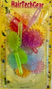 Large Flower Hair Barrettes/Snaps/Clips in Assorted Translucent Pastel Colors - Picture 1 of 1