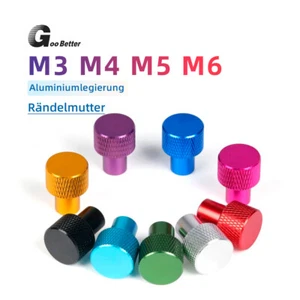 Rändelmutter M3 M4 M5 M6 Aluminium Blindes Loch Farbe Raendelmuttern Rundmutter - Bild 1 von 20