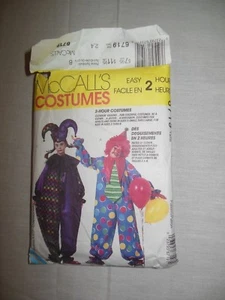 Disfraz de payaso para niños McCalls vintage con patrón de costura #6719 talla 2, 4 fácil - Imagen 1 de 2