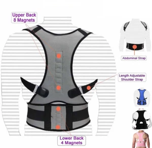 New NEOPRENE Breathable POSTURE CORRECTOR Bad Back Support LUMBAR SHOULDER Belts - Picture 1 of 13