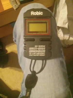 ROBIC 12 MEMORY CHRONO STOPWATCH MEMORY RECALL LAP COUNTER RACING ROBSC-505 - Image 1 of 3