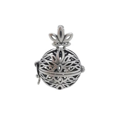 Lotus Harmonie Käfig Medaillon für Klangkugel 925 Sterling Silber Anhänger A2621 - Bild 1 von 4