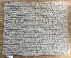 Crate and Barrel Kids Beige Crib Quilt 100% Linen 40” X 50” - Picture 1 of 10