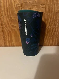 Vaso de café Starbucks cerámica azul verde levantamiento floral de doble pared 12 oz - Imagen 1 de 6