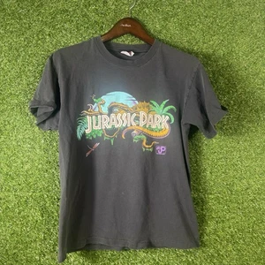 Vintage Jurassic Park Shirt Mens Medium Black Promo Tee 90s VTG - Picture 1 of 9