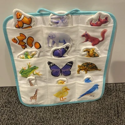 LOVEVERY Quilted Critter Pockets Soft Animal Matching Montessori Complete Set - Image 1 of 4