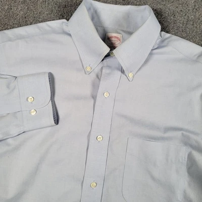 Camisa Brooks Brothers para hombre 15,5 32/33 azul 346 tela ancha con botones sin hierro Foto 1 de 4