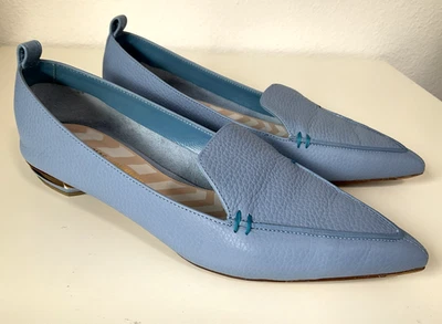 Nicholas Kirkwood Beya Flat Pointed Toe Loafer Sky Blue Size 38.5, 8 -8 1/2 - Image 1 of 4