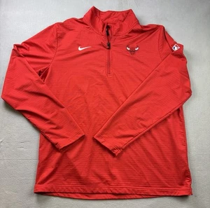 Pullover Nike Chicago Bulls media cremallera para hombre grande rojo rendimiento en cancha  - Imagen 1 de 9