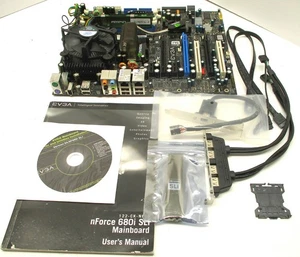 EVGA 122-CK-NF68-A1 NVIDIA nForce 680i SLI Motherboard, with CPU, RAM, Working - Afbeelding 1 van 23