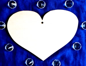 Minkaklecks  Anhänger Holz unbehandelt  1x Herz  10cm  Basteln  Handarbeit - Bild 1 von 1