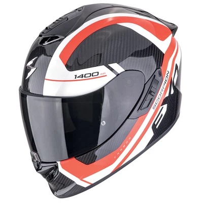 Scorpion Exo-1400 Evo II Carbon Air Enko Integralhelm Schwarz/Rot/Weiss Pinlock - Bild 1 von 3