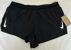 Nike Men's AeroSwift 2" Brief Lined Racing Shorts Black White Size XXL - Picture 1 of 8